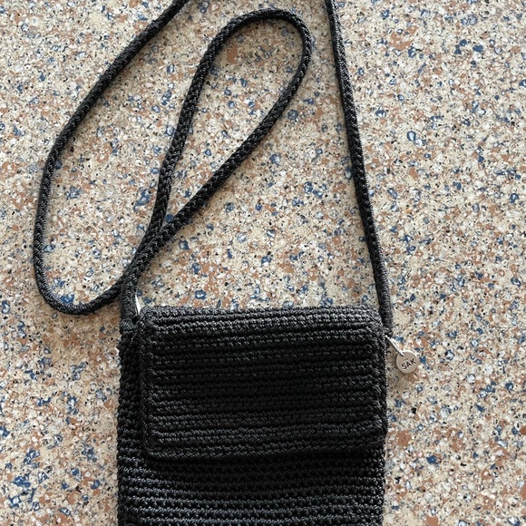 The Sak Black Crochet Crossbody Bag - Picture 1 of 7